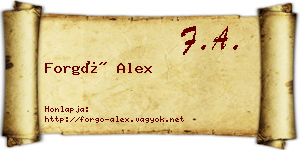 Forgó Alex névjegykártya
