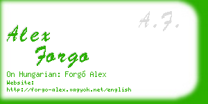 alex forgo business card